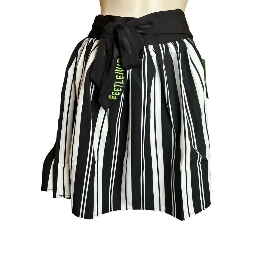 Unique Vintage Beetlejuice Striped Skirt M 6/8 NWT
